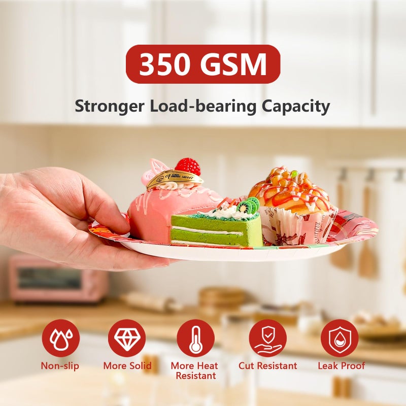 Grencian 96 Pcs Hibachi Party Decorations Folding Fans Birthday Party Supplies Disposable Japanese Fans Paper Plates Tableware for Birthday Hibachi Japanese Party Decorations Serves 24 - Image 4